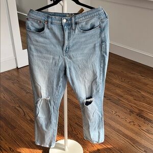 Madewell High-Rise Slim Crop Boyjean - Light Blue